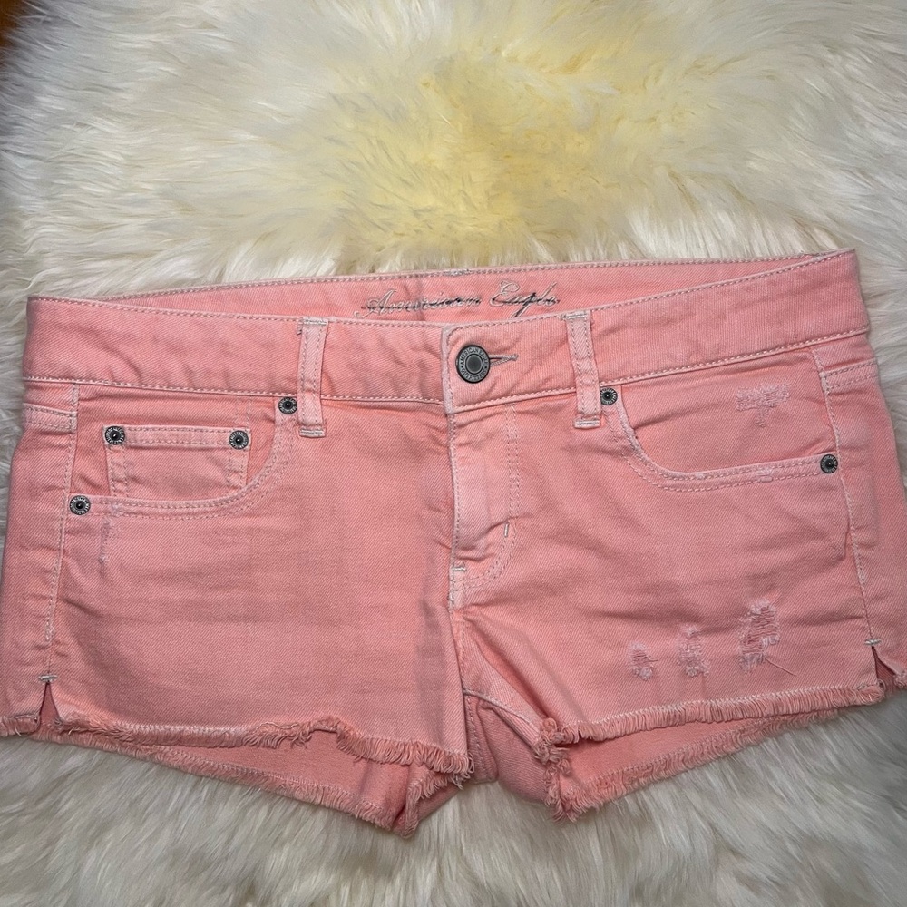 American Eagle Jean Shorts- Peach/ Coral- Size 8